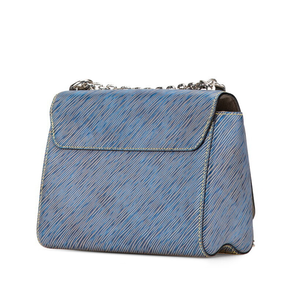 Louis Vuitton Shoulder Denim Chain Leather Twist Epi Bag Blue
